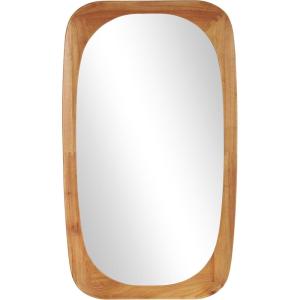 image:imageDeco 79 Wood Room Wall Mirror Oval Entryway Mirror Wall Mounted Mirror 27 x 2 x 47 Dark BrownBrown