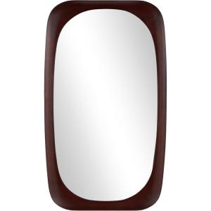 image:imageDeco 79 Wood Room Wall Mirror Oval Entryway Mirror Wall Mounted Mirror 27 x 2 x 47 Dark BrownDark Brown