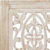 image:imageDeco 79 Mango Wood Floral Handmade Home Wall Decor Intricately Carved Arabesque Wall Sculpture Wall Art 24 x 1 x 51 GrayCream