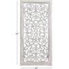 image:imageDeco 79 Mango Wood Floral Handmade Home Wall Decor Intricately Carved Arabesque Wall Sculpture Wall Art 24 x 1 x 51 GrayGray