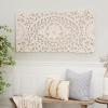 image:imageDeco 79 Wood Floral Handmade Home Wall Decor Intricately Carved Mandala Wall Sculpture with Brown Distressing Wall Art 36 x 1 x 36 White24L x 1W