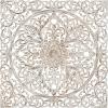 image:imageDeco 79 Wood Floral Handmade Home Wall Decor Intricately Carved Mandala Wall Sculpture with Brown Distressing Wall Art 36 x 1 x 36 White36L x 1W