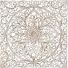 image:imageDeco 79 Wood Floral Handmade Home Wall Decor Intricately Carved Mandala Wall Sculpture with Brown Distressing Wall Art 36 x 1 x 36 White36L x 1W