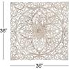image:imageDeco 79 Wood Floral Handmade Home Wall Decor Intricately Carved Mandala Wall Sculpture with Brown Distressing Wall Art 36 x 1 x 36 White36L x 1W