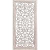 image:imageDeco 79 Mango Wood Floral Handmade Home Wall Decor Intricately Carved Arabesque Wall Sculpture Wall Art 24 x 1 x 51 GrayGray