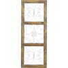 image:imageDeco 79 Wood Scroll Home Wall Decor Window Inspired Wall Sculpture with Metal Scrollwork Relief Wall Art 14 x 1 x 36 Brown