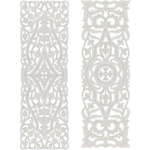 image:imageDeco 79 Mango Wood Floral Handmade Home Wall Decor Intricately Carved Arabesque Wall Sculpture Wall Art 24 x 1 x 51 GrayWhite