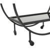 image:imageDeco 79 Metal Bar Cart Rolling Round 2 Mirrored Shelf with Top Handle 27 x 15 x 30 GoldBlack