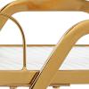 image:imageDeco 79 Metal Glass Shelf 3 Tier Bar Cart with Side Guards and Handle 27 x 18 x 35 Gold