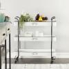 image:imageDeco 79 Metal Kitchen Rolling 3 Shelves Storage Cart with Black Accents and Farm House Design 32 x 12 x 35 WhiteLARGE SIZE