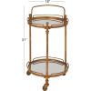 image:imageDeco 79 Metal Round Bar Cart with Wheels and Handle 19 x 18 x 31 Brass19 x 18 x 31