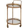 image:imageDeco 79 Metal Round Bar Cart with Wheels and Handle 19 x 18 x 31 Brass19 x 18 x 31