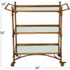 image:imageDeco 79 Metal Round Bar Cart with Wheels and Handle 19 x 18 x 31 Brass35 x 18 x 33