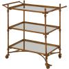 image:imageDeco 79 Metal Round Bar Cart with Wheels and Handle 19 x 18 x 31 Brass35 x 18 x 33
