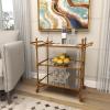image:imageDeco 79 Metal Round Bar Cart with Wheels and Handle 19 x 18 x 31 Brass35 x 18 x 33
