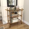 image:imageDeco 79 Metal Round Bar Cart with Wheels and Handle 19 x 18 x 31 Brass35 x 18 x 33