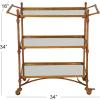 image:imageDeco 79 Metal Round Bar Cart with Wheels and Handle 19 x 18 x 31 Brass35 x 18 x 33