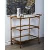 image:imageDeco 79 Metal Round Bar Cart with Wheels and Handle 19 x 18 x 31 Brass35 x 18 x 33