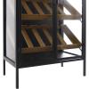 image:imageDeco 79 Wood 15 Bottle Standing Wine Rack with Wine Glass Holders and Wood Accents 24 x 14 x 67 Black24 x 14 x 67