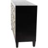 image:imageDeco 79 Wooden Room Cabinet Silver Crescent Moon Relief Design Storage Cabinet with Crystal Knob Handles Accent Cabinet 47 x 16 x 32 Black