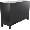 image:imageDeco 79 Wooden Room Cabinet Silver Crescent Moon Relief Design Storage Cabinet with Crystal Knob Handles Accent Cabinet 47 x 16 x 32 Black