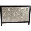 image:imageDeco 79 Wooden Room Cabinet Silver Crescent Moon Relief Design Storage Cabinet with Crystal Knob Handles Accent Cabinet 47 x 16 x 32 Black