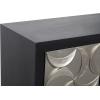 image:imageDeco 79 Wooden Room Cabinet Silver Crescent Moon Relief Design Storage Cabinet with Crystal Knob Handles Accent Cabinet 47 x 16 x 32 Black