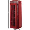 image:imageDeco 79 Wooden Telephone Standing Wine Rack Vintage London Booth 2 Shelf and 6 Bottle with Drawer Storage 26 x 15 x 74 Red11 x 9 x 30