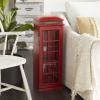 image:imageDeco 79 Wooden Telephone Standing Wine Rack Vintage London Booth 2 Shelf and 6 Bottle with Drawer Storage 26 x 15 x 74 Red11 x 9 x 30