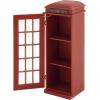 image:imageDeco 79 Wooden Telephone Standing Wine Rack Vintage London Booth 2 Shelf and 6 Bottle with Drawer Storage 26 x 15 x 74 Red11 x 9 x 30