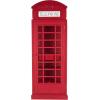image:imageDeco 79 Wooden Telephone Standing Wine Rack Vintage London Booth 2 Shelf and 6 Bottle with Drawer Storage 26 x 15 x 74 Red28 x 16 x 73