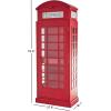 image:imageDeco 79 Wooden Telephone Standing Wine Rack Vintage London Booth 2 Shelf and 6 Bottle with Drawer Storage 26 x 15 x 74 Red28 x 16 x 73