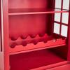 image:imageDeco 79 Wooden Telephone Standing Wine Rack Vintage London Booth 2 Shelf and 6 Bottle with Drawer Storage 26 x 15 x 74 Red28 x 16 x 73