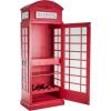 image:imageDeco 79 Wooden Telephone Standing Wine Rack Vintage London Booth 2 Shelf and 6 Bottle with Drawer Storage 26 x 15 x 74 Red28 x 16 x 73