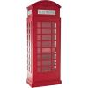 image:imageDeco 79 Wooden Telephone Standing Wine Rack Vintage London Booth 2 Shelf and 6 Bottle with Drawer Storage 26 x 15 x 74 Red28 x 16 x 73