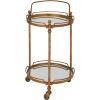 image:imageDeco 79 Metal Round Bar Cart with Wheels and Handle 19 x 18 x 31 Brass19 x 18 x 31