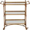 image:imageDeco 79 Metal Round Bar Cart with Wheels and Handle 19 x 18 x 31 Brass35 x 18 x 33