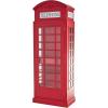 image:imageDeco 79 Wooden Telephone Standing Wine Rack Vintage London Booth 2 Shelf and 6 Bottle with Drawer Storage 26 x 15 x 74 Red28 x 16 x 73