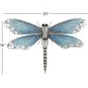 image:imageDeco 79 Metal Dragonfly Home Wall Decor Indoor Outdoor Wall Sculpture Wall Art 25 x 1 x 16 Blue