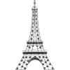 image:imageDeco 79 Metal Eiffel Tower Home Wall Decor 3D Wire Wall Sculpture with Crystal Embellishments Wall Art 18 x 1 x 32 Black