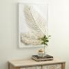 image:imageDeco 79 Metal Leaf Home Wall Decor Relief Palm Wall Sculpture with Gold Detailing Wall Art 23 x 1 x 31 Gold