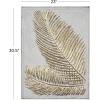 image:imageDeco 79 Metal Leaf Home Wall Decor Relief Palm Wall Sculpture with Gold Detailing Wall Art 23 x 1 x 31 Gold
