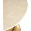 image:imageDeco 79 Metal Side End Accent Table Pedestal End Table with Cream Marble Tabletop Side Table 16 x 16 x 20 Gold