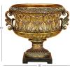 image:imageDeco 79 Polystone Decorative Decorative Bowl Ornate Decorative Container Decorative Keepsake Box 15 x 10 x 13 Gold