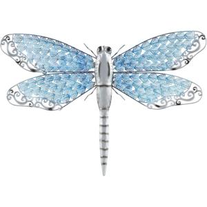 image:imageDeco 79 Metal Dragonfly Home Wall Decor Indoor Outdoor Wall Sculpture Wall Art 25 x 1 x 16 Blue