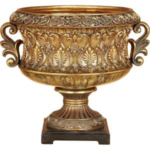 image:imageDeco 79 Polystone Decorative Decorative Bowl Ornate Decorative Container Decorative Keepsake Box 15 x 10 x 13 Gold