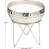 image:imageDeco 79 Metal Campfire Scented Hammered 30 oz 3 Wick Candle with White Wax 7 x 7 x 8 Silver