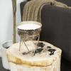 image:imageDeco 79 Metal Campfire Scented Hammered 30 oz 3 Wick Candle with White Wax 7 x 7 x 8 Silver