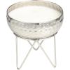 image:imageDeco 79 Metal Campfire Scented Hammered 30 oz 3 Wick Candle with White Wax 7 x 7 x 8 Silver