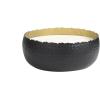 image:imageDeco 79 Metal Decorative Candle Campfire Scented Wide Hammered 90 oz 4 Wick Aromatherapy Candle with White Wax Wax Aromatherapy Candle 10 x 10 x 4 Black
